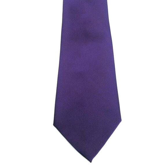 Polo Ralph Lauren Silk Necktie Men's Solid Purple Handmade USA Classic Quality - Picture 8 of 9